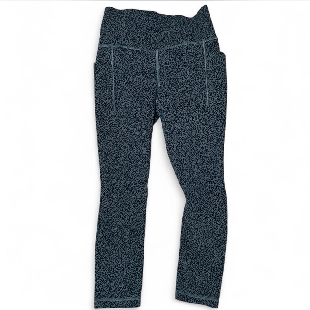Athleta Women's Blue and Black Patterned High Waist Leggings